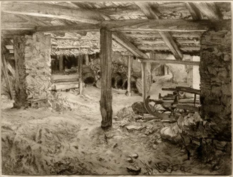 Das Innere einer Scheune